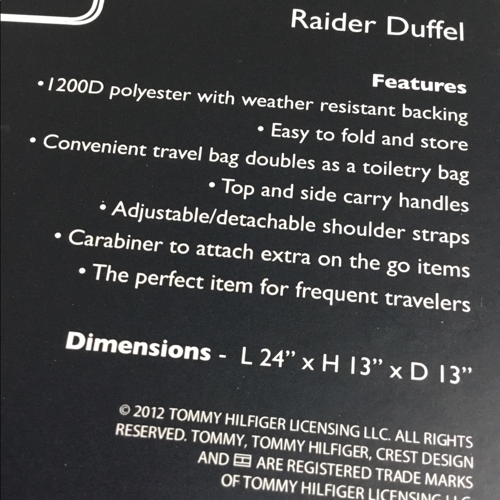 ‼️SOLD -OUT - ‼️ TOMMY HILFIGER DUFFLE TRAVEL BAG - Picture 7 of 8